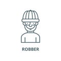 Robber vector line icon, linear concept, outline sign, symbol