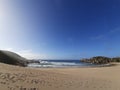 Robberg Beach, view looking down dune towards ocean Royalty Free Stock Photo