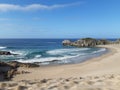 Robberg Beach, view looking down dune towards ocean Royalty Free Stock Photo