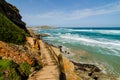 Robberg nature reserve path along indian ocean near plettenberg waves. South african landscape, South Africa, Garden route