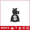 Robbery icon flat