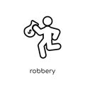 Robbery icon. Trendy modern flat linear vector Robbery icon on w