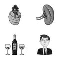 Robbery, restaurant and other monochrome icon in cartoon style.Medicine, financier icons in set collection.