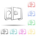 Robbery, safe, gang, criminal multi color set icon. Simple thin line, outline vector of mafia icons for ui and ux, website or Royalty Free Stock Photo