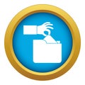 Robbery secret data in folder icon blue vector isolated Royalty Free Stock Photo