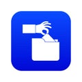 Robbery secret data in folder icon digital blue Royalty Free Stock Photo