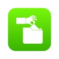 Robbery secret data in folder icon digital green Royalty Free Stock Photo