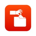 Robbery secret data in folder icon digital red Royalty Free Stock Photo