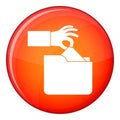 Robbery secret data in folder icon, flat style Royalty Free Stock Photo