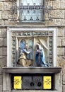 Robbia terracottas of the Annunciation on the Tower of Marsili in Florence, Italy. Royalty Free Stock Photo