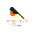 Robbin bird logo design concept vector