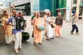 Hare Krishna devotees singing and dancing