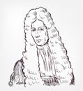 Robert Boyle vector sketch portrait isolated Royalty Free Stock Photo