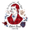 Robert Burns night icon line element. Vector illustration of Robbie Burns icon line isolated on clean white background Royalty Free Stock Photo