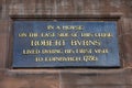 Robert Burns Plaque at Lady Stairs Close in Edinburgh