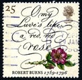 Robert Burns Poem UK Postage Stamp Royalty Free Stock Photo