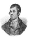 The Robert Burns`s portrait, the National Bard, Bard of Ayrshire and the Ploughman Poet in the old book the Great Authors, by W.