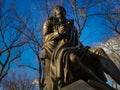 Robert Burns statue by John Steell  in Central park New York city Royalty Free Stock Photo