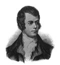 Robert Burns was a Scottish poet and lyricist in the old book the History essays, by V.M. Friche, 1908, Moscow Royalty Free Stock Photo