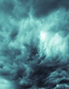 Ominous swirling clouds over Kentucky in the spring of 2018-green color filter nature abstract photography