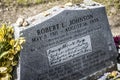 Robert Johnson grave marker in Greenwood, MS.