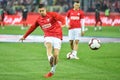 Robert Lewandowski during warm up. Royalty Free Stock Photo