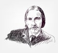Robert Louis Stevenson novelist sketch style vector portrait Royalty Free Stock Photo