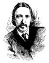 Robert Louis Stevenson, vintage illustration Royalty Free Stock Photo
