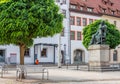 Robert Schumann statue in Zwickau on the main market Royalty Free Stock Photo