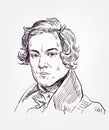 Robert Schumann vector sketch portrait illustration Royalty Free Stock Photo