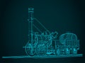Robert Stephenson`s steam locomotive illustration