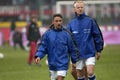 Roberto Baggio and Igli Tare before the match