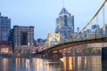 Roberto Clemente Bridge over Allegheny River in Pittsburgh, United States Royalty Free Stock Photo