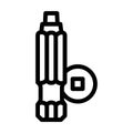 robertson screwdriver bit line icon vector illustration