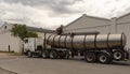 Tanker truck off loading at a winery.