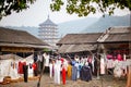 Robes of Buddhist monks hanging Royalty Free Stock Photo