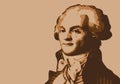 Portrait of the French revolutionary, Maximilien Robespierre.