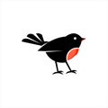 Robin Bird Logo Design Cute Animal Doodle Royalty Free Stock Photo
