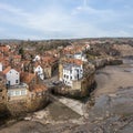 Robin Hoods Bay elevated view Royalty Free Stock Photo