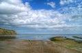 Robin Hoods Bay Sandy Beach, Yorkshire, England Royalty Free Stock Photo