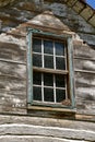 Robin nest on old log cabin window kedge