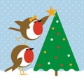 Robins christmas tree Royalty Free Stock Photo