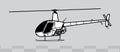 Robinson R22 Beta II. Vector drawing of Light utility and trainer helicopter. Royalty Free Stock Photo