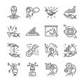 Robo advisor line icon set. Included the icons as robot, ai, cyborg, fintech, analyze, financial and more. Royalty Free Stock Photo