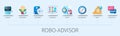 Robo advisor vector infographics in 3D style