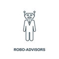 Robo-Advisors icon outline style. Thin line design from fintech icons collection. Pixel perfect robo-advisors icon for