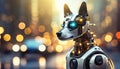 robo dog with effective bokeh