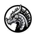 Robo Dragon Gaming Logo Design Black Silhouette Royalty Free Stock Photo