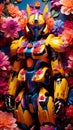 Robo-Floral Fusion: Mechanized Marvels Intertwined with Nature\'s Blossoms