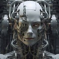 Robo Girl Head in Robot Factory